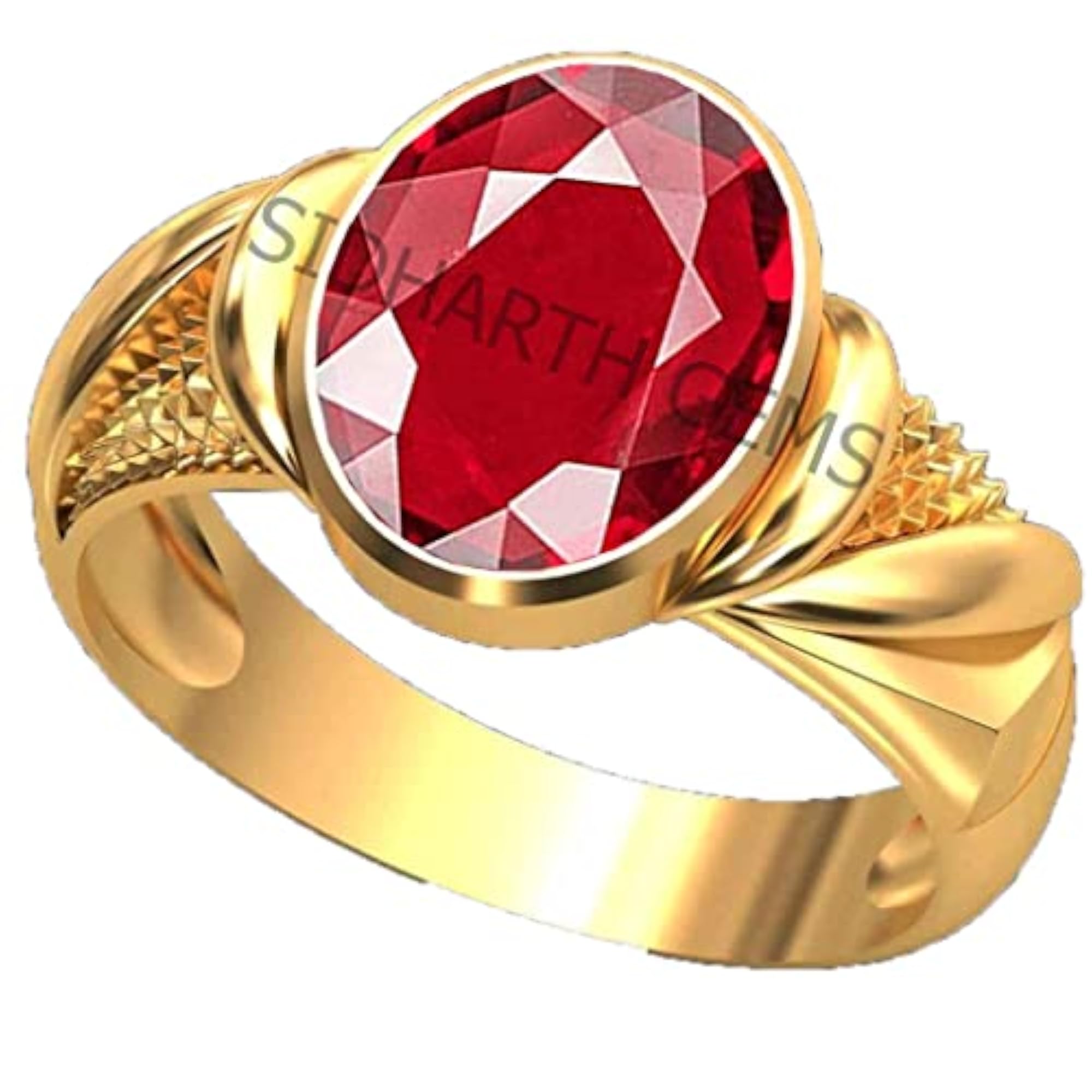 6.25 Ratti Natural Ruby Adjustable Ring, Gold Plated